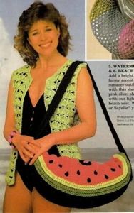 SUMMERTIME Watermelon Bag & Coverup/Apparel/Crochet Pattern INSTRUCTIONS ONLY - Picture 1 of 1