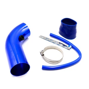 3''76mm Cold Air Intake Filter Alumimum Induction Kit Pipe Hose System Blue - Picture 1 of 8