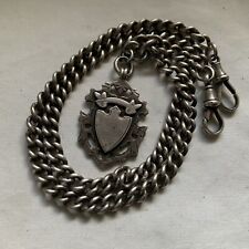 OLD ANTIQUE SILVER ALBERT FOB POCKET WATCH CHAIN 