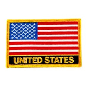 "PARCHE BORDADO BANDERA DE ESTADOS UNIDOS CON NOMBRE - HIERRO - NUEVO 2.5 x 3.5" - Imagen 1 de 1