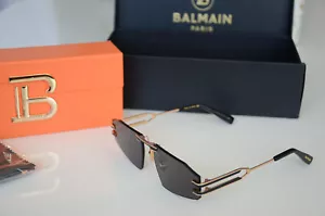 BALMAIN Fixe II Black Gold Sunglases Eyewear BPS-137A Unisex - Picture 1 of 10