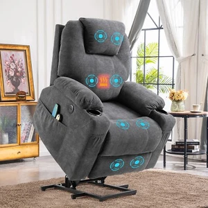 Power Lift Recliner Chair Electric Massage Reclining Chair with Heat for Elderly - Picture 1 of 27
