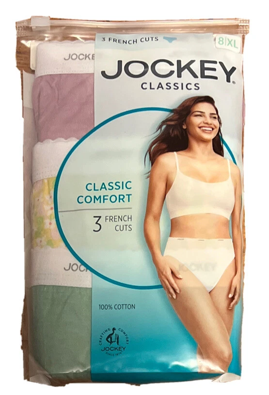 Roupa íntima feminina Jockey tamanho 8XL algodão clássico corte francês pacote com 3 - Imagem 1 de 1