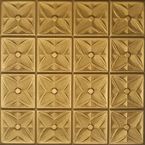 Ceiling Tiles, Glue Up 20" x 20", Decorative, Styrofoam, MARGARETTA Metalic GOLD - Picture 1 of 2