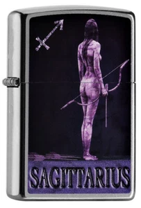 ZIPPO Feuerzeug ZODIAC SAGITAURUS Sternzeichen SCHÜTZE Street Chrome NEU OVP - Picture 1 of 2