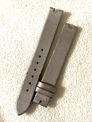 Correa de reloj Cartier Tang 12/12 (corte 4 mm) tela gris claro plateada tela AUSTRIA Foto 1 de 4