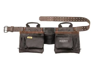 DEWALT Pro Leather Tool Apron Various Pockets Two Metal Hammer Loops DWST50112 - Picture 1 of 3