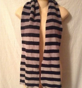 GRAY/ BLACK STRIPED MERONA SCARF- NWOTGS - Foto 1 di 3