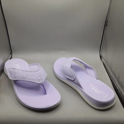 Sandalias de tanga Clarks Glide Post para mujer 10M púrpura lila A69 Foto 1 de 4