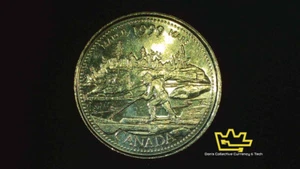 1999 Canada 25 Cent March: The Log Drive Millennium Quarter - Circulated - Picture 1 of 2