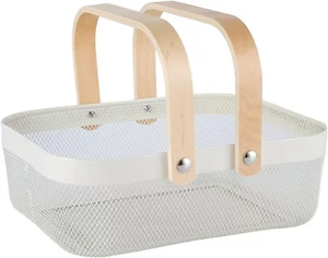 Metal Mesh Steel Basket, Storage Organizer Basket Garden Harvest Basket Multi-Fu - Picture 1 of 7