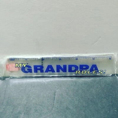 ¡Reglas de mi abuelo de colección! Regla de medición de 6" *clara con escritura amarilla y azul Foto 1 de 4