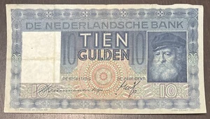 Netherlands 1937 10 Gulden Banknote - Picture 1 of 2