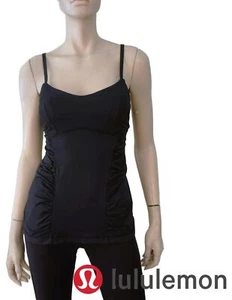 LULULEMON sz 6 Happy Heat Ruched Tank Top with Shelf Bra and Convertible Straps - Picture 1 of 4