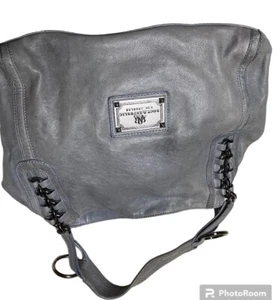 ROCK AND REPUBLIC PEWTER GRAY WEATHERED LEATHER SLOUCH SHOULDER BAG - Picture 1 of 14