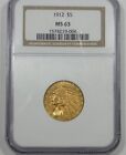1912 GOLD Indian Head Half Eagle $5 CERTIFIED NGC MS 63