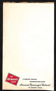 The Milwaukee Road "Creative Crews" Pad of 15 4 1/4" x 7" Stationary Sheets VGC - Picture 1 of 2