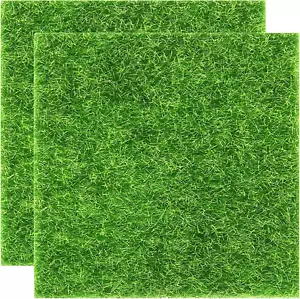 2 Pieces of 6X6 Inches Fake Grass for Crafts - Artificial Grass - DIY Mini Garde - Picture 1 of 9
