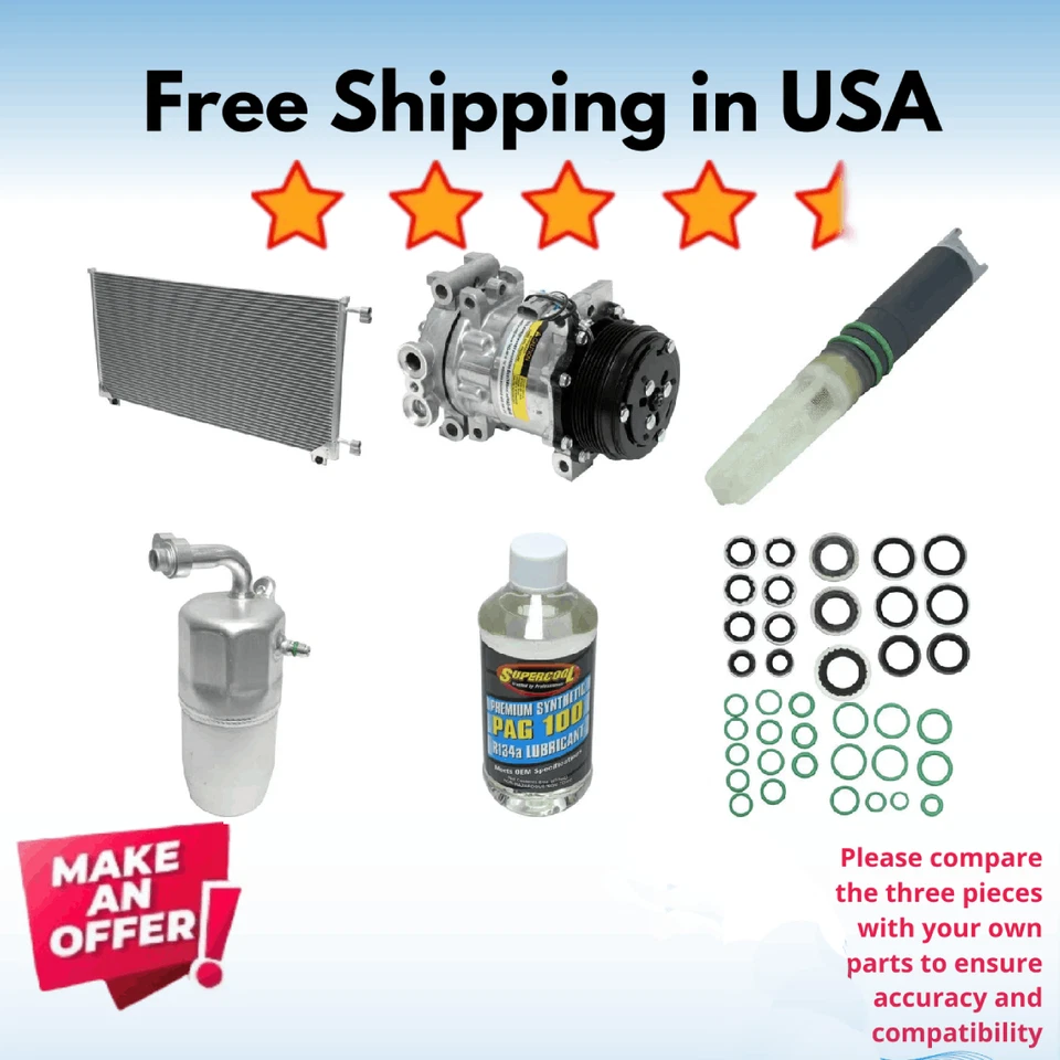 Compressor, Condenser & DRIERS A/C Fit Chevrolet Silverado 2500 HD 2001 - Image 1 of 1