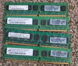 Lot Of 4 HP 444908-051 1GB PC2-6400E DDR2 ECC RAM Server Memory (4GB Total) - Picture 1 of 1