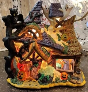 Vintage Halloween Haus Lampe Spuk Grusel Dorf Geist Hexen und Kobolde - Bild 1 von 5