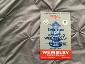 1966 FA CUP FINAL EVERTON V SHEFFIELD WEDNESDAY FOOTBALL PROGRAMME - Picture 1 of 3