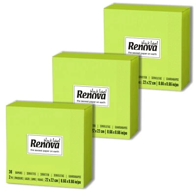 Servilletas de papel de cóctel de colores Renova - Paquete de 30 hojas/paquete, 2 capas, mesa, cocina Foto 1 de 4