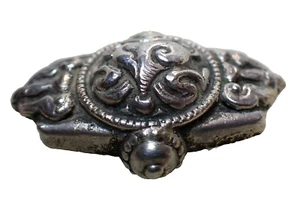 Tibet Nepal Gilded Belt Buckle Lion Repouse Brass Copper Vintage 20th C - Picture 1 of 5