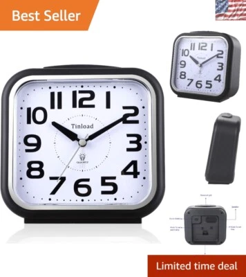 Battery Powered 5.5" Silent Alarm Clock with Gentle Beep and Snooze Feature - Image 1 of 4