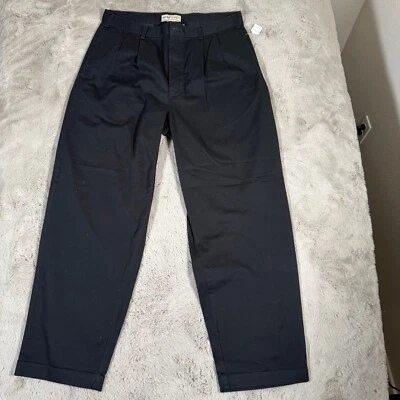 Pantalones negros dobladillo relajado caquis plisados azul marino antiguo 36x30 nuevos con etiquetas Foto 1 de 4