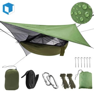 Camping Hammock / Rain Fly Tarp Waterproof With Mosquito Net Double Tent Cover - Picture 1 of 14