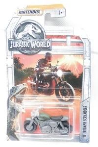 Moto Matchbox '15 Triumph Scrambler JURASSIC WORLD SIN USAR, EN CAJA - Imagen 1 de 1