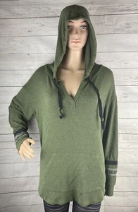 MIX by 41 Weißdorn Hoodie Large olivgrün gestreift Ärmel Oversize Pullover - Bild 1 von 12