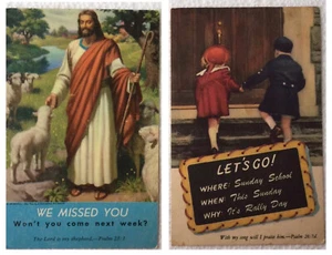 Sonntagsschule Postkarten 1 verschickt Middlefield Ohio 1952 Parkman Congregational - Bild 1 von 2