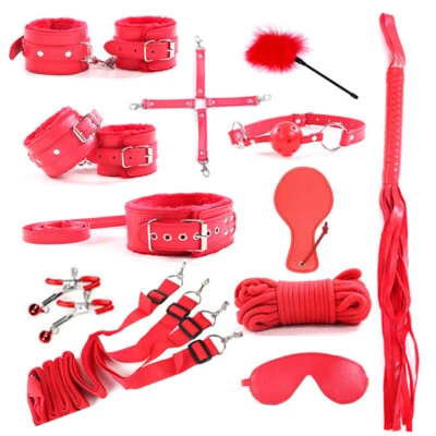 Romántico en la cama atado Bondage peludo sujeción BDSM correas ajustables conjunto de 12 piezas Foto 1 de 4