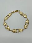 14K GOLD PLATED 7" BRACELET WITH 10 8X10MM MARY MEDALS LINKED TOGETHER SB18