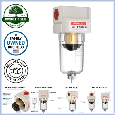 1/4 NPT Air Dryer Brass Water Separator Manual Drain 5 Micron for Compressors - Image 1 of 4