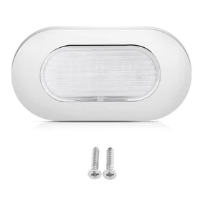⁺12V White LED Marine Boat Yacht Stainless Steel Oblong Courtesy Light Stair - Picture 1 of 8