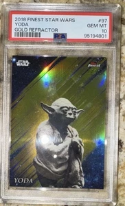 2018 Topps Finest Star Wars YODA Gold Refractor 12/50 PSA 10 POP 2 GEM MINT RARE - Bild 1 von 12