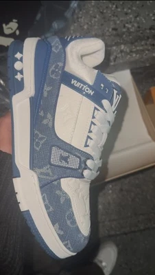 Used Louis Vuitton trainer blue size 10-10.5 - Image 1 of 4