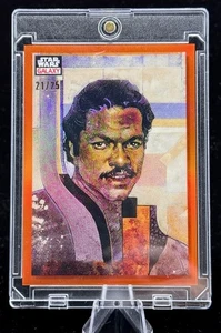 Lando Calrissian 2023 Topps Chrome Star Wars Galaxy  21/25 Orange Refractor  #43 - Picture 1 of 4