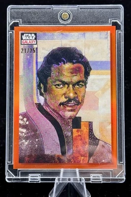 Lando Calrissian 2023 Topps Chrome Star Wars Galaxy  21/25 Orange Refractor  #43 - Image 1 of 4