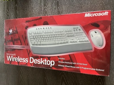 RARE Microsoft Wireless Desktop Keyboard Wheel Mouse Sealed - Image 1 of 3