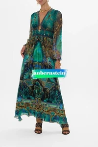 CAMILLA printed mulberry silk diamond dress elegant temperament holiday dress - Picture 1 of 8