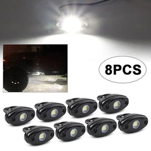 For Truck ATV 8X White LED Rock Light 9W Waterproof Underglow Trail Rig Lamp - Foto 1 di 11