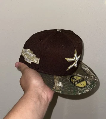 Astros Burnt Wood Camo Fitted Cap 7 1/4 - Image 1 of 4