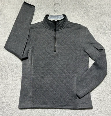 Suéter Eddie Bauer Mujer Pequeño Acolchado Textura Media Cremallera Pullover Chaqueta Polar Foto 1 de 4