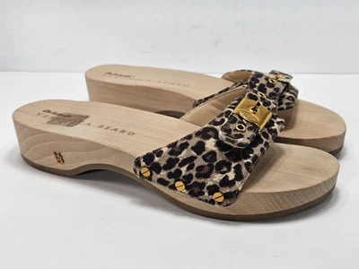 Dr. Scholl's Veronica Beard Wood Clog Sandal Women's Size EU 38 US 8 Leopard  - Image 1 of 4