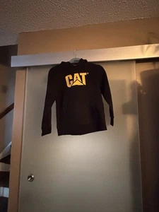 CAT (Caterpillar) Youth Logo Hoodie Medium 10/12 Pullover Kangaroo Pocket Black - Picture 1 of 3