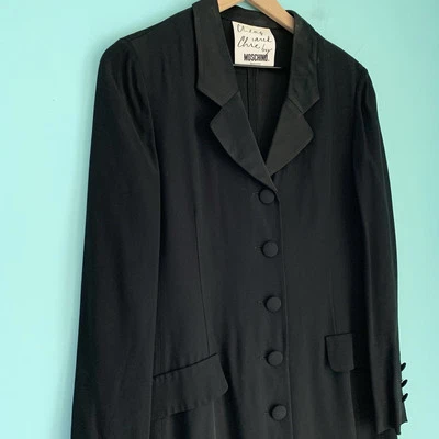 Moschino Barato Y Chic Punk Vintage Volantes Esmoquin Chaqueta Vestido 8 Raro Celebridad Foto 1 de 4